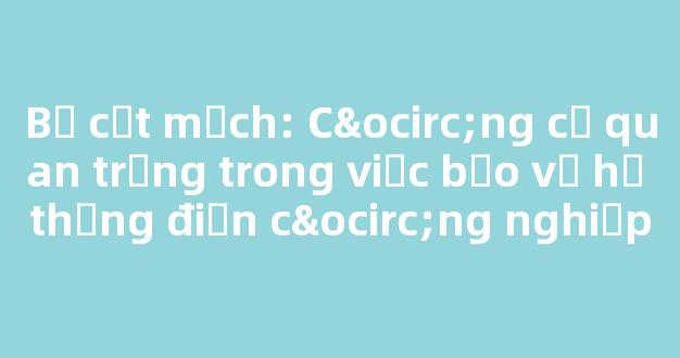 Bộ cắt mạch: Công cụ quan trọng trong việc bảo vệ hệ thống điện công nghiệp